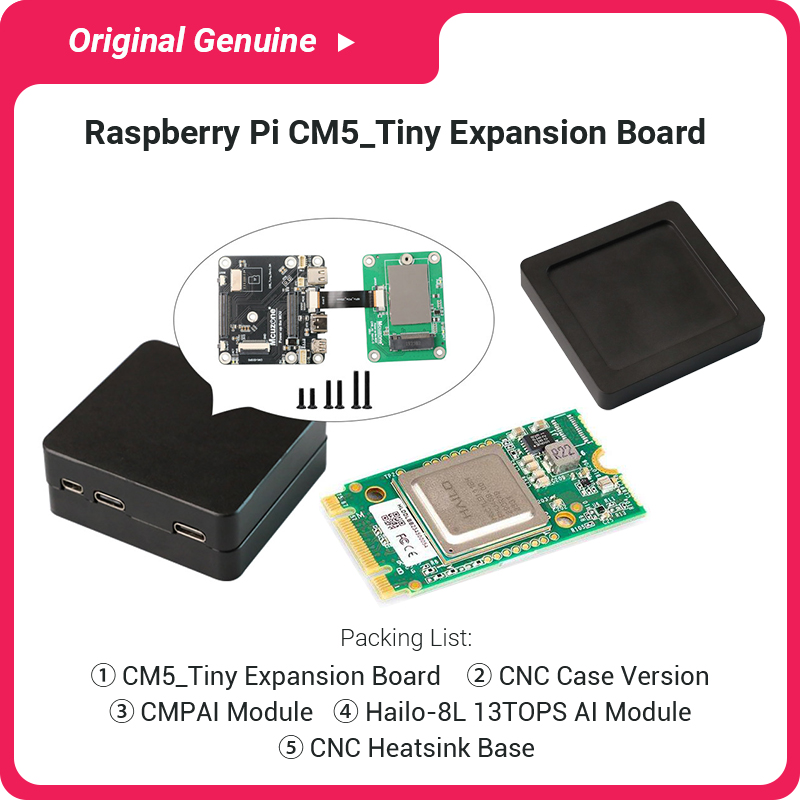 Raspberry Pi Ai Kit Hailo-8L - Complete CM5 Tiny Full Kit with
