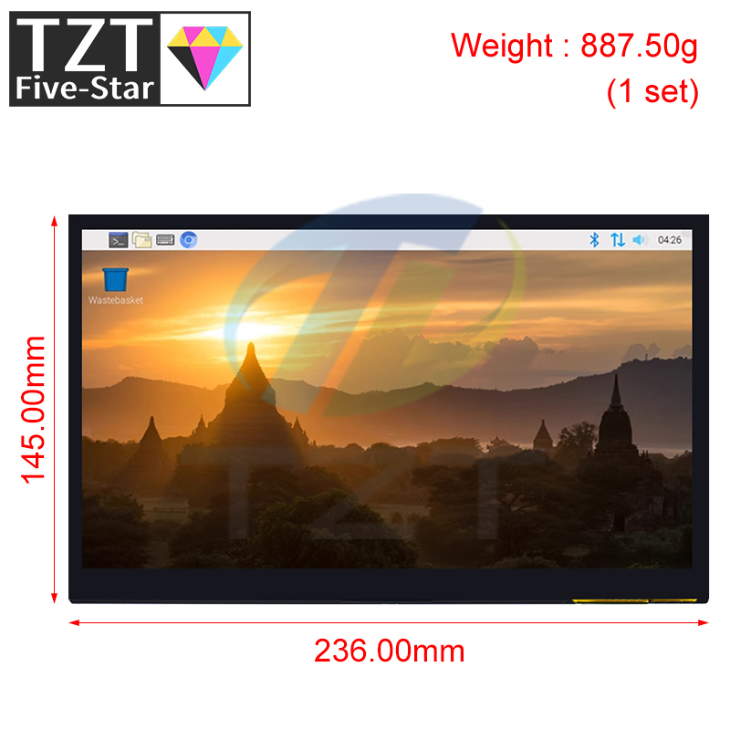 TZT 10.1 Inch HDMI-compatible  - Raspberry Pi 10.1 Inch Capacitive Touch Screen Ips ulasan dan harga